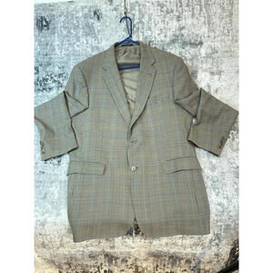 Vtg‎ Glen Windowpane Wool Blazer 42R Hart Schaffner Marx Gold Trumpeter USA